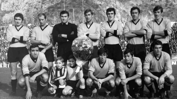 Il Palermo contro la Dinamo Mosca a gennaio 1969
